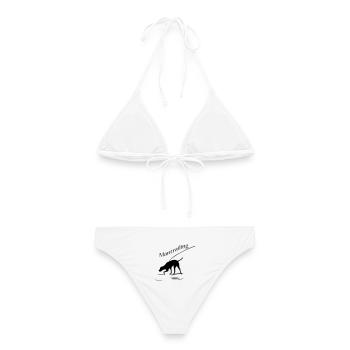 Mantrailing - Frauen Bikini - Weiß - Hinten - AI Model Female 172 dark (172cm)