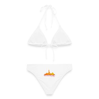 Bologna Skyline Orange Rouge - Bikini femme - blanc - Dos - AI Model Female 172 dark (172cm)