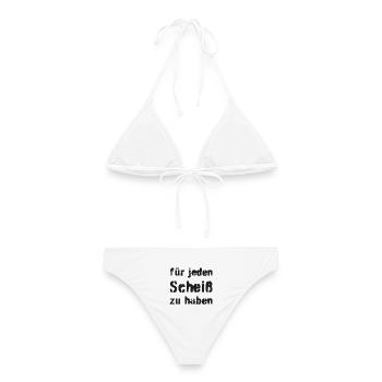 Für jeden Scheiß zu haben - Frauen Bikini - Weiß - Hinten - AI Model Female 172 dark (172cm)
