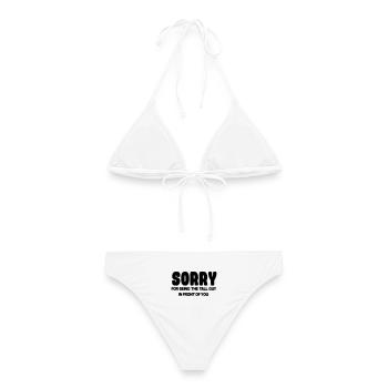 Tut mir leid, dass dieser große Kerl vor dir steht # - Frauen Bikini - Weiß - Hinten - AI Model Female 172 dark (172cm)