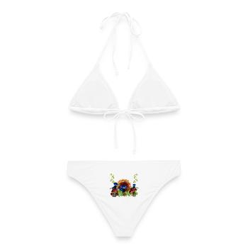Singes bleus de la forêt d’automne - Bikini femme - blanc - Dos - AI Model Female 172 dark (172cm)