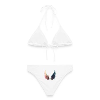 Ailes d'Arc-en-Ciel Artistiques - Bikini femme - blanc - Dos - AI Model Female 172 dark (172cm)