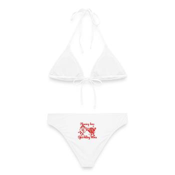 Flaming Love & prickelnde Vibes - gesundes Retro-Design - Frauen Bikini - Weiß - Hinten - AI Model Female 172 dark (172cm)
