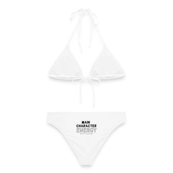 Main Character Energy - Frauen Bikini - Weiß - Hinten - AI Model Female 172 dark (172cm)