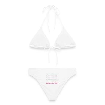Pride / CSD / LGBTQ+ Design "Born this wayy" - Frauen Bikini - Weiß - Hinten - AI Model Female 172 dark (172cm)