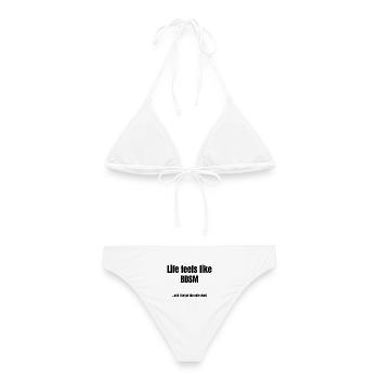 Life Feels Like BDSM – Sarcastic Saying - Frauen Bikini - Weiß - Hinten - AI Model Female 172 dark (172cm)