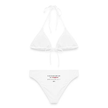 Elle m'a dit c'est moi ou le Reggaeton - Bikini femme - blanc - Dos - AI Model Female 172 dark (172cm)