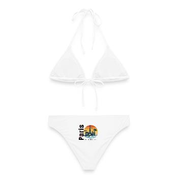 Paris Skyline Vintage Frankreich - Frauen Bikini - Weiß - Hinten - AI Model Female 172 dark (172cm)