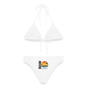 Pays-Bas Vintage Skyline avec Sunset - Bikini femme - blanc - Dos - AI Model Female 172 dark (172cm)