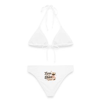 Dolce Vita Retro Espresso Martini - Frauen Bikini - Weiß - Hinten - AI Model Female 172 dark (172cm)