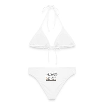 Psalm 23 Hirte Vertrauen Kreuz - Frauen Bikini - Weiß - Hinten - AI Model Female 172 dark (172cm)