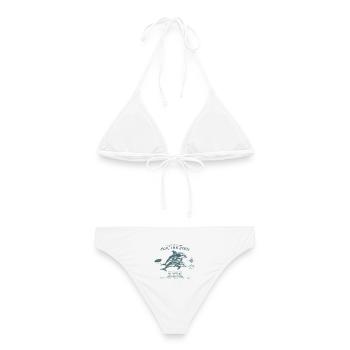 Jeju Delfin – Koreanisches Vintage-Design - Frauen Bikini - Weiß - Hinten - AI Model Female 172 dark (172cm)