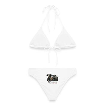 Same Respect – Cooles Statement für Tierfreunde - Frauen Bikini - Weiß - Hinten - AI Model Female 172 dark (172cm)