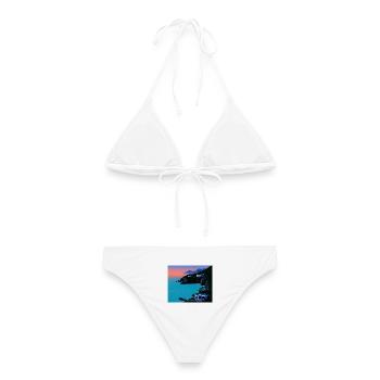 90s in amerika - Frauen Bikini - Weiß - Hinten - AI Model Female 172 dark (172cm)