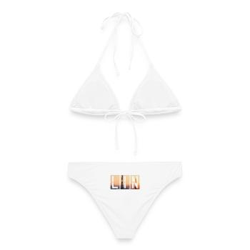 Flughafen Milan Linate LIN - Frauen Bikini - Weiß - Hinten - AI Model Female 172 dark (172cm)
