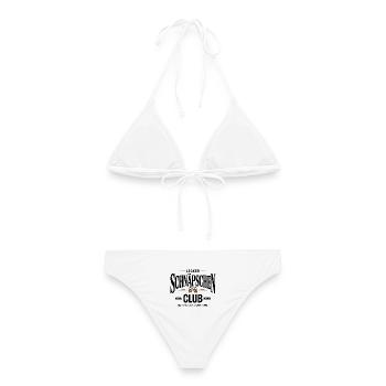 Lecker Schnäpschen Club Kneipe Saufen JGA Schnaps - Frauen Bikini - Weiß - Hinten - AI Model Female 172 dark (172cm)