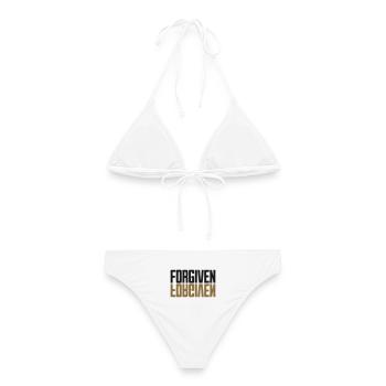Forgiven Spiegel Design Schwarz Gold - Frauen Bikini - Weiß - Hinten - AI Model Female 172 dark (172cm)
