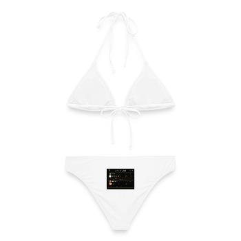 Fantasievolles und ungewöhnliches Flugdiagramm - Frauen Bikini - Weiß - Hinten - AI Model Female 172 dark (172cm)