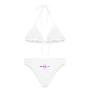 Heiliger Wein - Frauen Bikini - Weiß - Hinten - AI Model Female 172 dark (172cm)