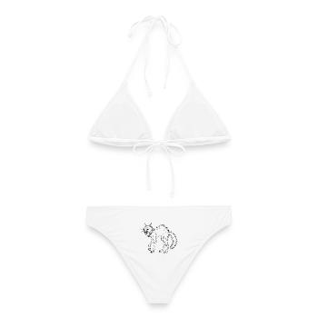 Yoru Neko – Schwarz - Frauen Bikini - Weiß - Hinten - AI Model Female 172 dark (172cm)