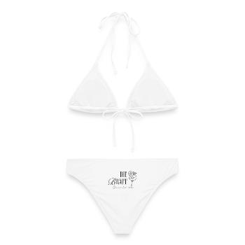 Die Braut: Cheers to Love - Frauen Bikini - Weiß - Hinten - AI Model Female 172 dark (172cm)