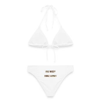 Ask Nicely Drink Happily - Frauen Bikini - Weiß - Hinten - AI Model Female 172 dark (172cm)
