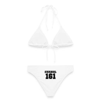 STABIL 161 - FOOTBALL - Frauen Bikini - Weiß - Hinten - AI Model Female 172 dark (172cm)