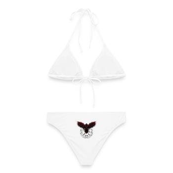 Blutadler Wikinger roter Vogel Runen Ritual Adler - Frauen Bikini - Weiß - Hinten - AI Model Female 172 dark (172cm)