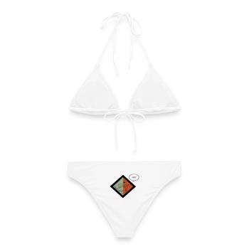 Krustentier-Labor-Symbiose Zweifarbiges Design - Frauen Bikini - Weiß - Hinten - AI Model Female 172 dark (172cm)