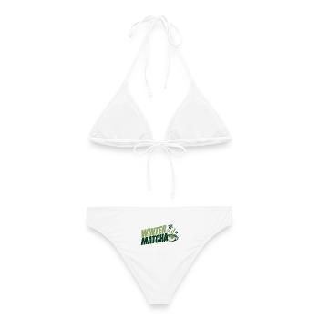 Grüne Winter Matcha Tasse - Frauen Bikini - Weiß - Hinten - AI Model Female 172 dark (172cm)