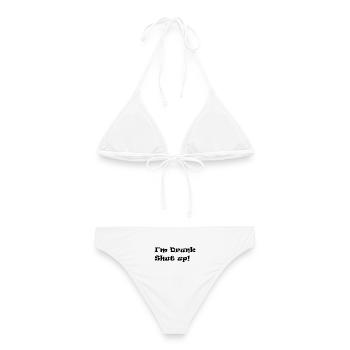 Ich bin betrunken - Frauen Bikini - Weiß - Hinten - AI Model Female 172 dark (172cm)