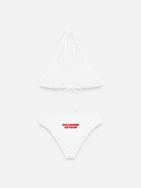2500 Kalorien auf 100 km Fahrrad Anhänger Sticker - Frauen Bikini - Weiß