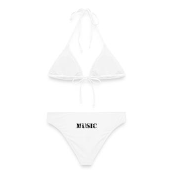Music als Stempel Druck - Frauen Bikini - Weiß - Hinten - AI Model Female 172 dark (172cm)