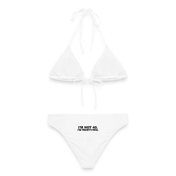 I'm Not 40 – Thirty-Ten Birthday Saying - Women's Bikini - white - Back - AI Model Female 172 dark (172cm)