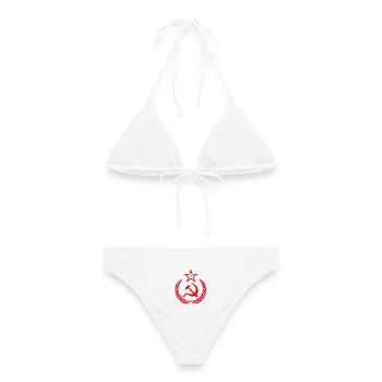 Hammer And Sickle Historic Symbol Design - Frauen Bikini - Weiß - Hinten - AI Model Female 172 dark (172cm)