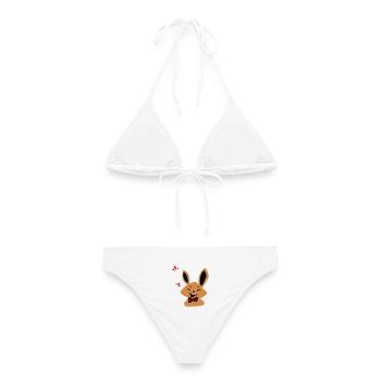 Osterhase - Frauen Bikini - Weiß - Hinten - AI Model Female 172 dark (172cm)