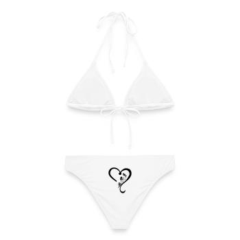 Triathlon-holic - Frauen Bikini - Weiß - Hinten - AI Model Female 172 dark (172cm)