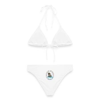 Emblème de l’expert en pêche en haute mer - Bikini femme - blanc - Dos - AI Model Female 172 dark (172cm)
