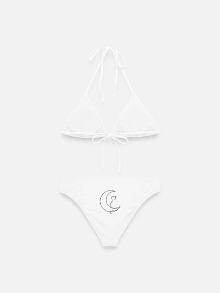 Moon Cat - Frauen Bikini - Weiß
