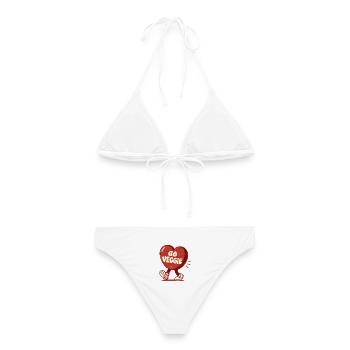 Go Veggie Retro Heart - Frauen Bikini - Weiß - Hinten - AI Model Female 172 dark (172cm)