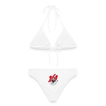 Graffiti-Bärtiger Rebell mit Spray - Frauen Bikini - Weiß - Hinten - AI Model Female 172 dark (172cm)