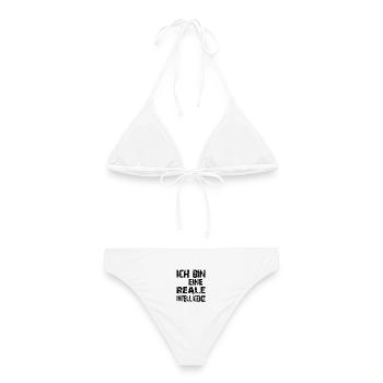 KI Spruch Ich bin eine reale Intelligenz - Frauen Bikini - Weiß - Hinten - AI Model Female 172 dark (172cm)