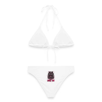 Lucky Cat Glückskatze Maneki Neko Pink - Bikini femme - blanc - Dos - AI Model Female 172 dark (172cm)