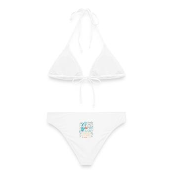 Frieden auf Max – Musik, Peace und Liebe - Frauen Bikini - Weiß - Hinten - AI Model Female 172 dark (172cm)