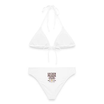 Bier Lecker Pilsken Club Ruhrpott Pils Bierchen - Frauen Bikini - Weiß - Hinten - AI Model Female 172 dark (172cm)