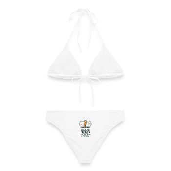 Bier Lecker Pilsken Club Ruhrpott Pils Bierchen - Frauen Bikini - Weiß - Hinten - AI Model Female 172 dark (172cm)