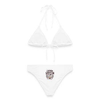 Lecker Schnäpschen Club Kneipe Saufen JGA Schnaps - Frauen Bikini - Weiß - Hinten - AI Model Female 172 dark (172cm)
