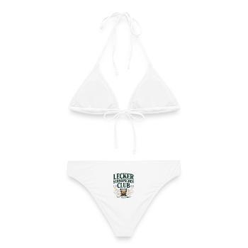 Lecker Schnäpschen Club Kneipe Saufen JGA Schnaps - Frauen Bikini - Weiß - Hinten - AI Model Female 172 dark (172cm)