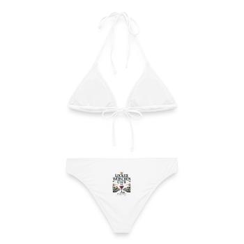 Wein Lecker Weinchen Club Weinliebhaber JGA Wein - Frauen Bikini - Weiß - Hinten - AI Model Female 172 dark (172cm)