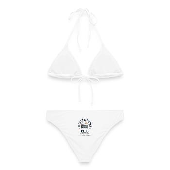 Wein Lecker Weinchen Club Weinliebhaber JGA Wein - Frauen Bikini - Weiß - Hinten - AI Model Female 172 dark (172cm)